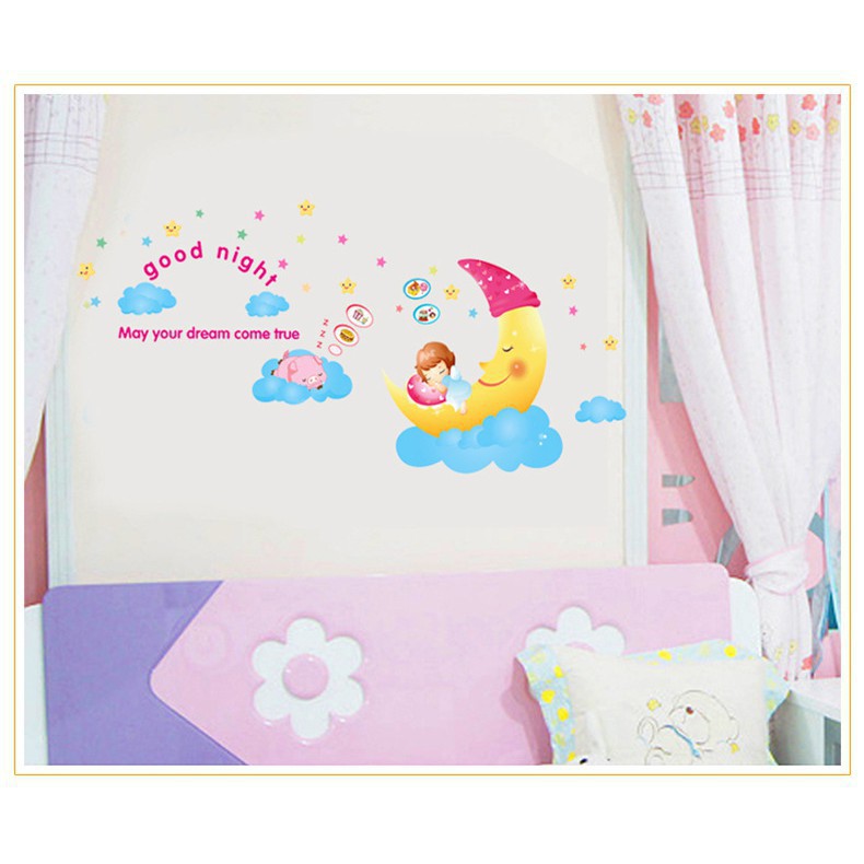 Decal Dán Tường Chúc Bé Ngủ Ngon Khổ 60*90cm