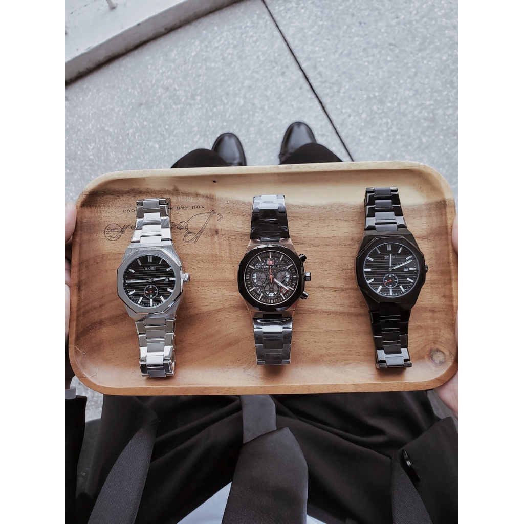 Đồng hồ nam cao cấp dây thép Chính hãng skmei doanh nhân công sở đi kèm với đầy đủ phụ kiện + Bảo hành chính hãng