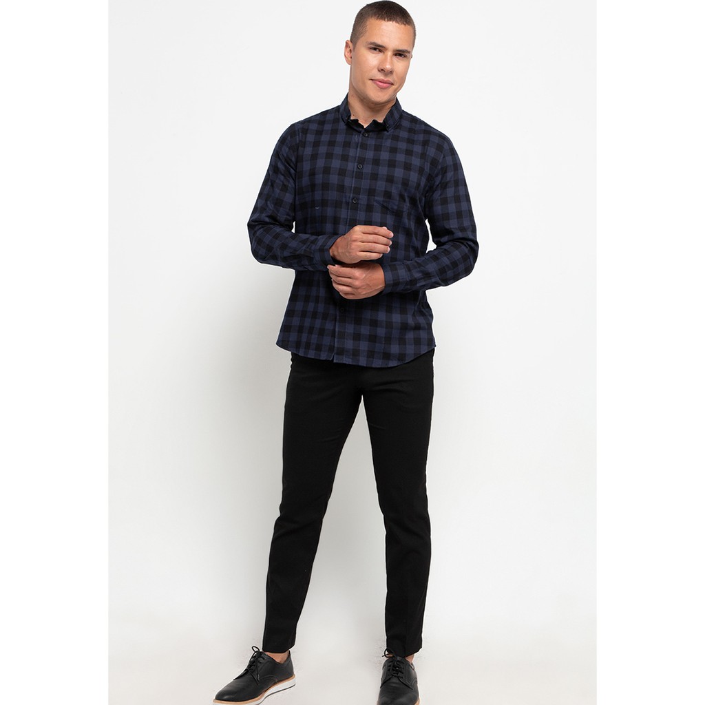 Áo sơ mi Moc Slim Fit Hookz 5 Bestbuy-Navy dài tay