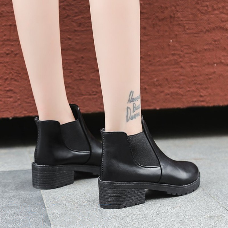 Boots nữ cổ ngắn da trơn đế 5 phân siêu đẹp BT1 | BigBuy360 - bigbuy360.vn