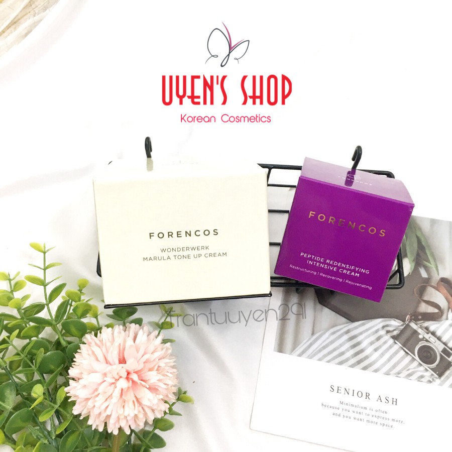 Kem dưỡng trắng da ngày/ đêm Forencos Wonderwerk Marula Tone Up Cream/ Peptide Redensifying Intensive Cream 50ml