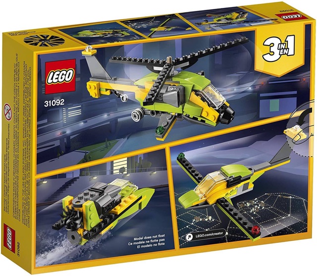 ✈️🛩🚁LEGO Creator 3in1 Helicopter Adventure 31092 Building Kit, 2019 (114 Pieces)