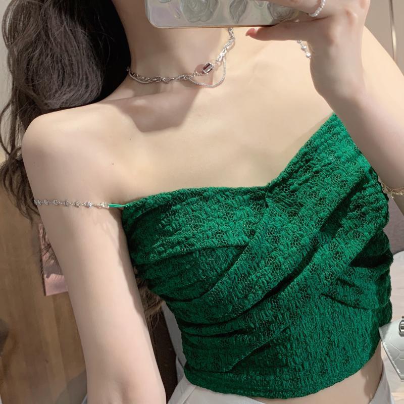 Áo Ống Hai Dây Viền Ren Đơn Giản Phong Cách Hàn Quốc Cho Nữ