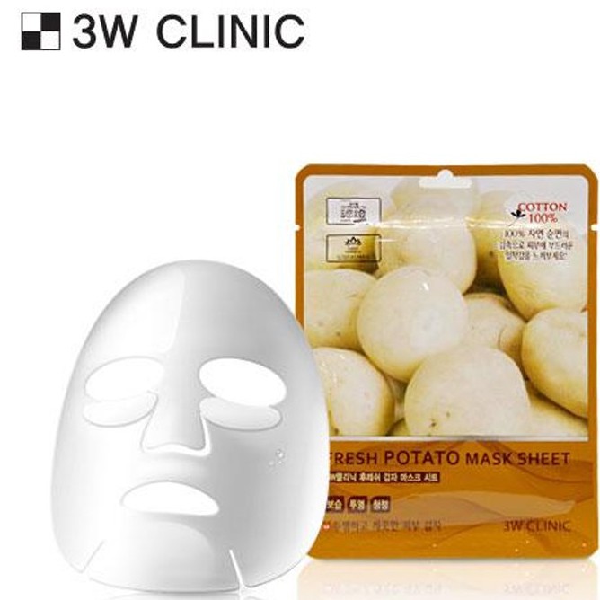 10 Mặt nạ Khoai tây dưỡng da ⚜️FREESHIP⚜️ Mặt Nạ giấy 💕 Mỹ phẩm hàn quốc cao cấp 3W CLINIC FRESH POTATO MASK SHEET