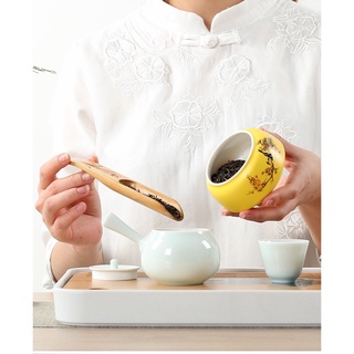 [XẢ KHO, BÁN LỖ] HŨ ĐỰNG TRÀ Gốm Sứ Họa Tiết Thanh Lịch Độc Đáo dung tích 150 ml