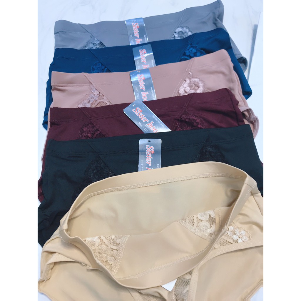 Quần lót nữ lưng cao ôm bụng thun lạnh pha ren hãng SISTERHOOD 1321 Thái Lan mặc siêu thích