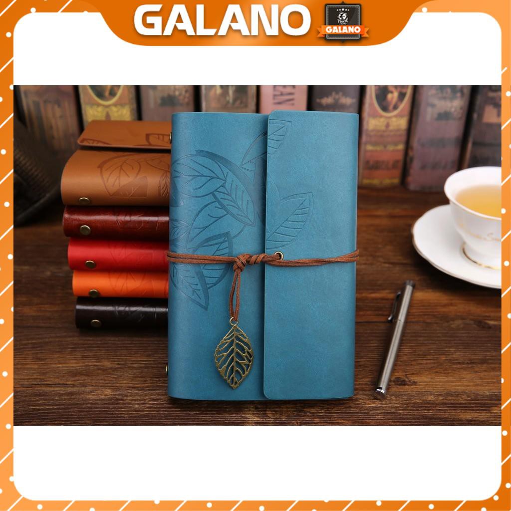 Sổ Tay Bìa Còng Bìa Da Mềm Ghi Chép GALANO Khắc Họa Tiết Hoa Lá  Phong Cách Vintage giấy Kraf SN-001046