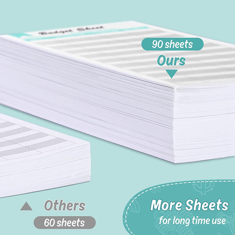 Set 90 tấm phiếu ghi ngân sách người/ hóa đơn khổ a6 nhỏ gọn/ màu xanh lá cây