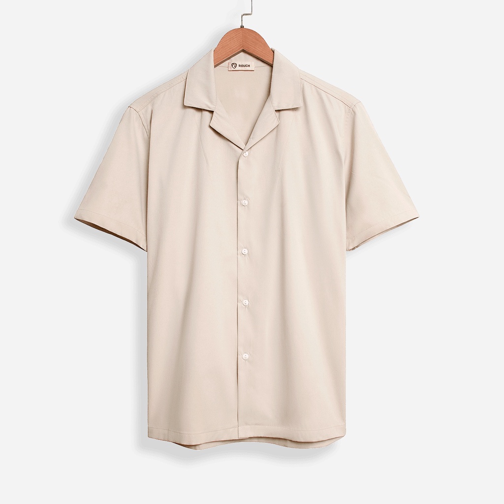 Áo sơ mi nam cộc tay ROUGH Cuban shirt 6 màu trơn