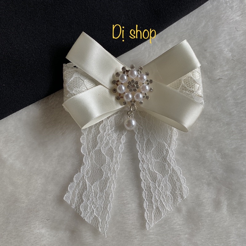 TAG CÀI NƠ LỤA TRANG TRÍ SIZE TẦM 15cm