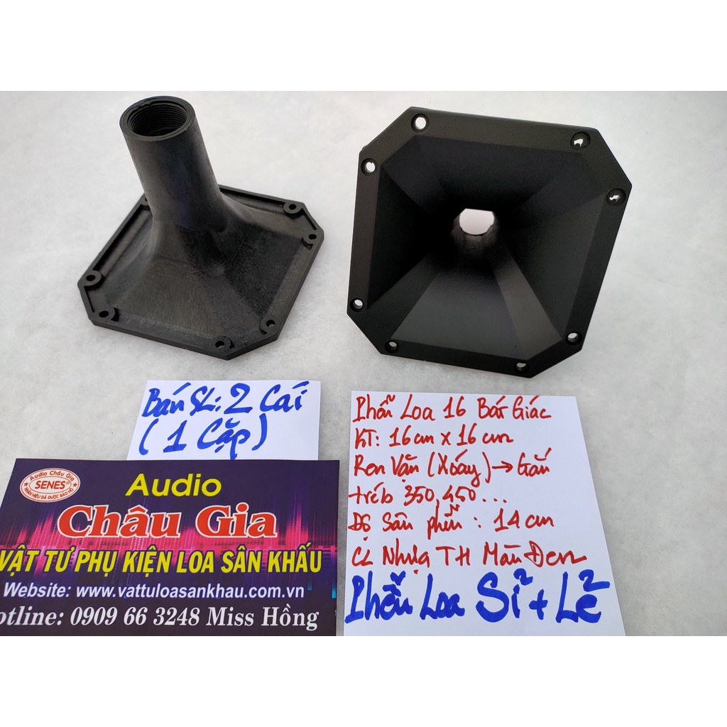 Phễu loa treble 16cm bát giác 2 cái Audio Châu Gia
