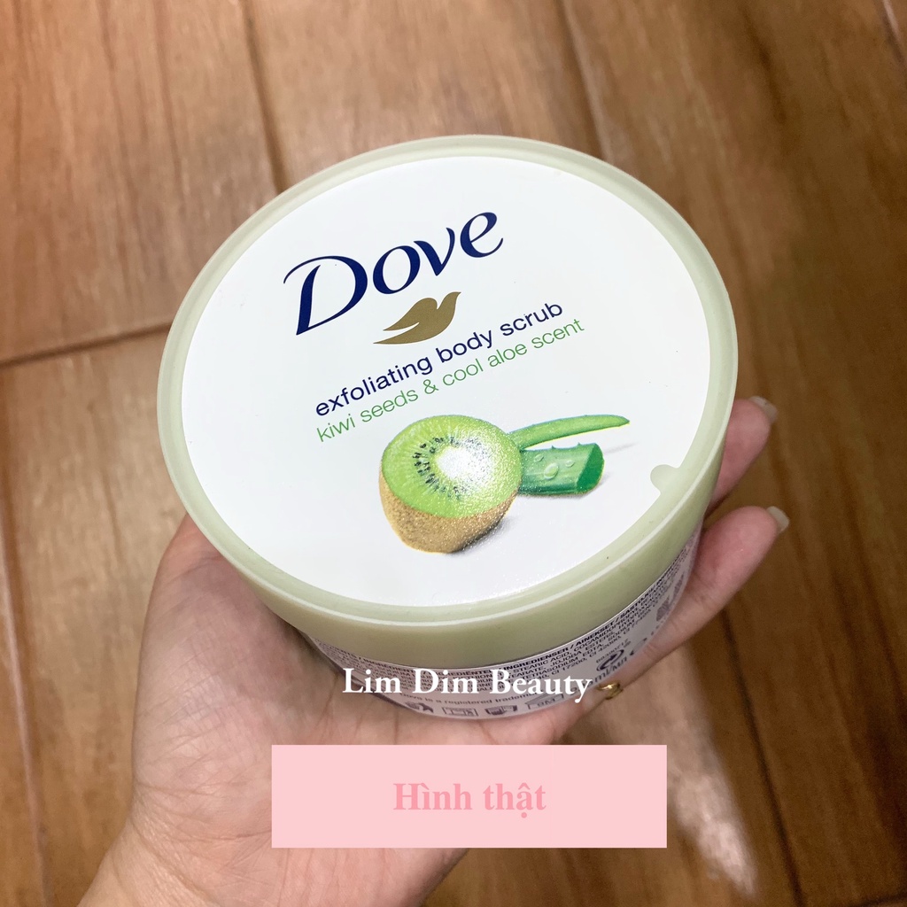 Tẩy Tế Bào Chết Dove Exfoliating Body Scrub Macadamia &amp; Rice Milk|Kiwi Seeds &amp; Cool Aloe|Pomegranate Seeds &amp; Shea Butter