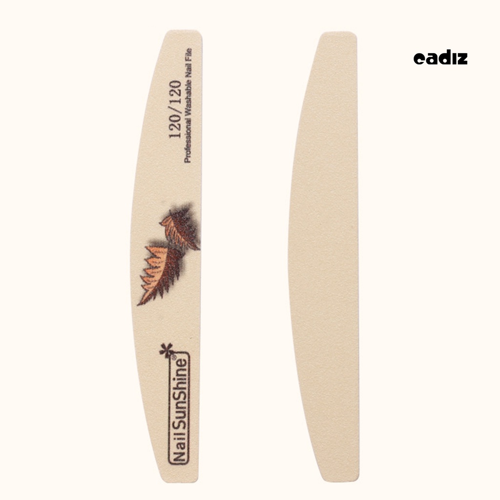 [Hàng mới về] Set 5 dũa móng tay 2 mặt hình bán nguyệt họa tiết lá cây thời trang