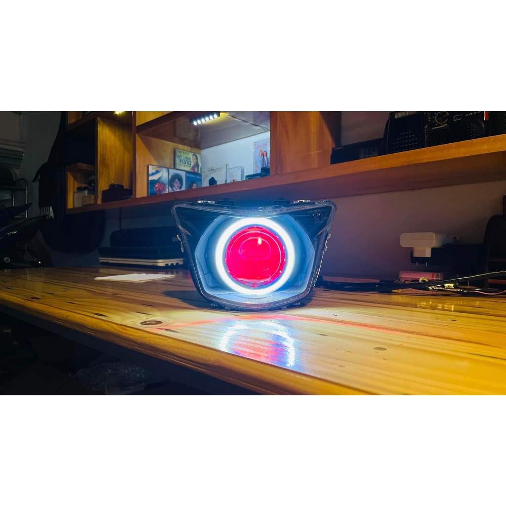 Bi Cầu LED B11, E11, M11 Lens Xanh Tím Lắp Sẵn Trên Chóa Exciter 150, Y15ZR