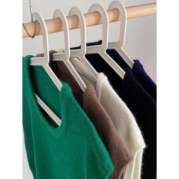 Áo gile len nữ trơn cổ tròn áo gile len kiểu dáng hàn quốc