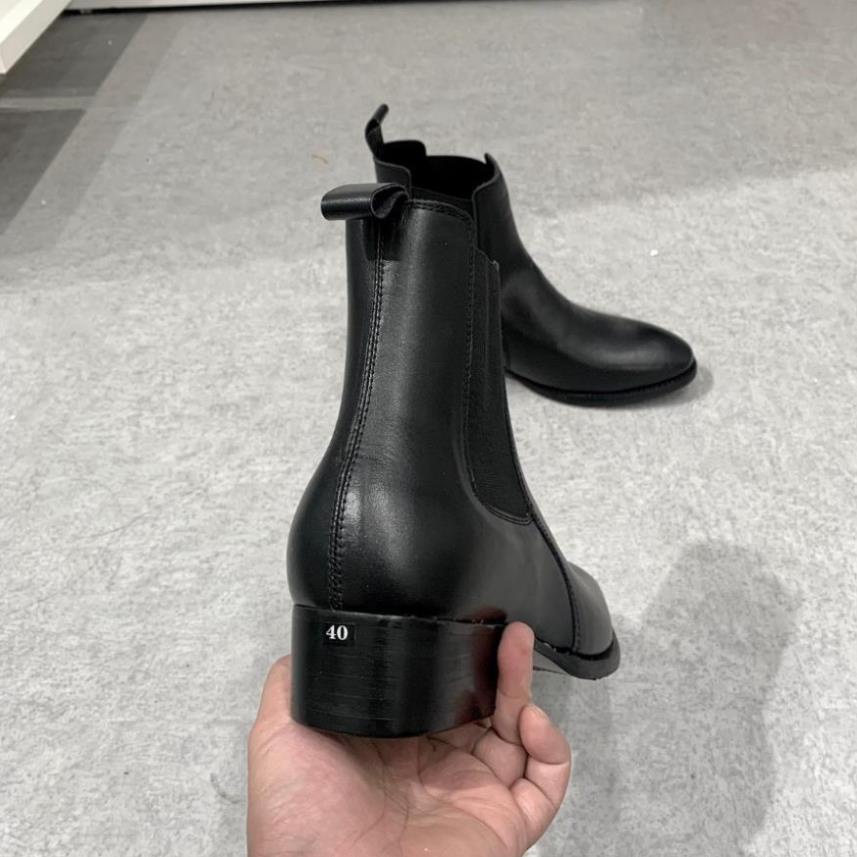 Giày thời trang nam Chelsea Boot Nam Cao Cổ Đế Đúc Tăng 4.5cm Chiều Cao Chất Liệu Da Trơn