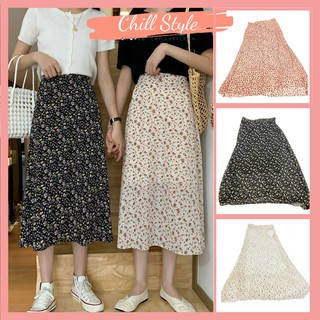 Chân váy hoa nhí Vintage, váy hoa nhí vintage dáng dài CHILLSTYLE V01