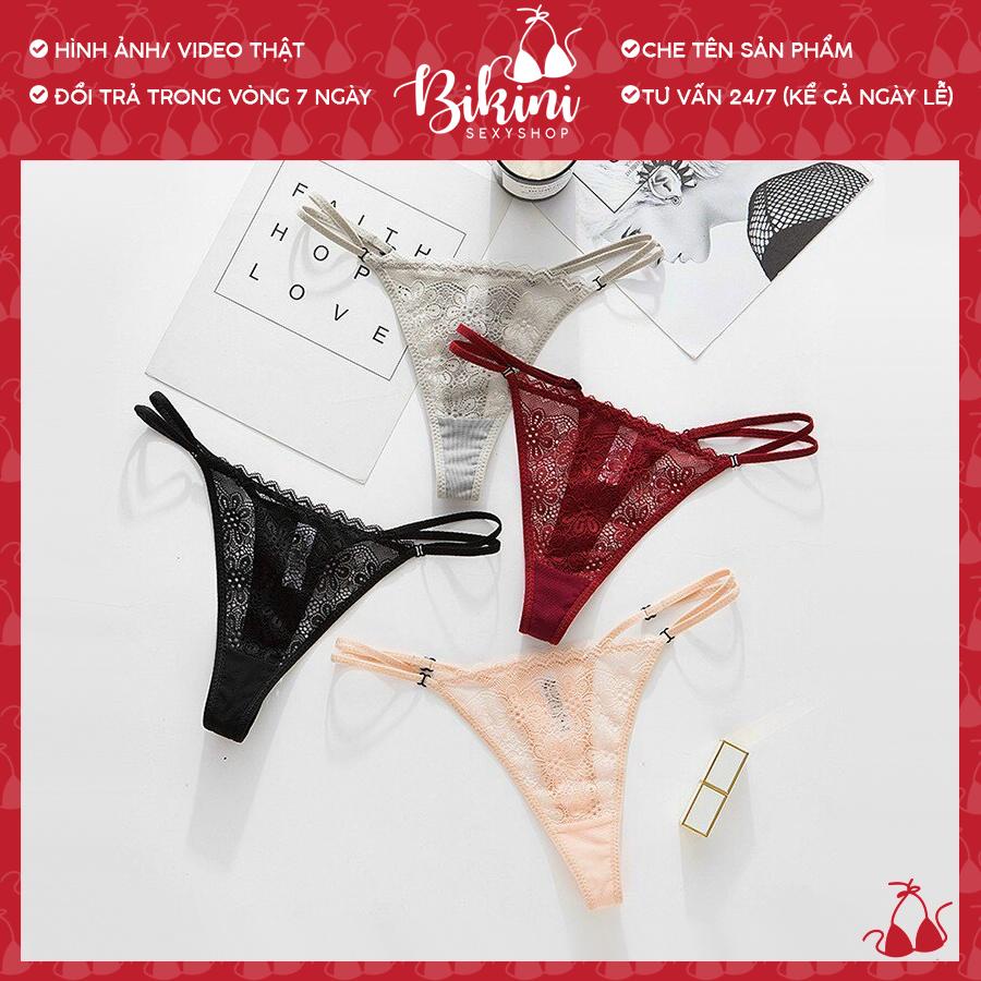 👙❣️ Quần lót nữ lọt khe sexy cạp dây đôi freesize dưới 55kg màu đen/đỏ/kem/ghi 027