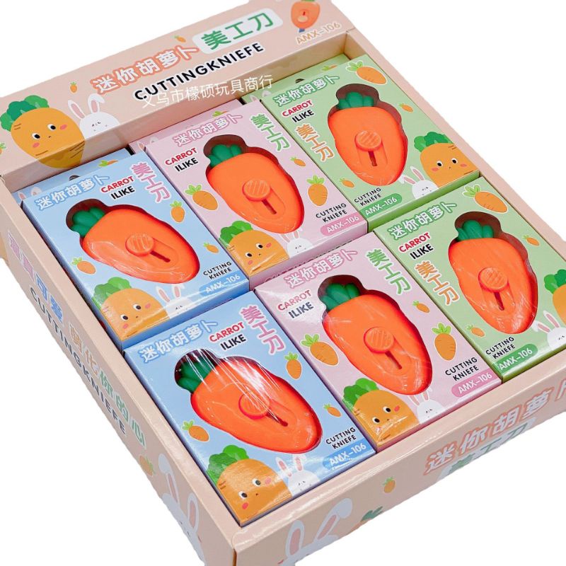 Dao Rọc Giấy Mini Cá Nhân Charm Hoạt Hình Cute Cà Rốt Khủng Long