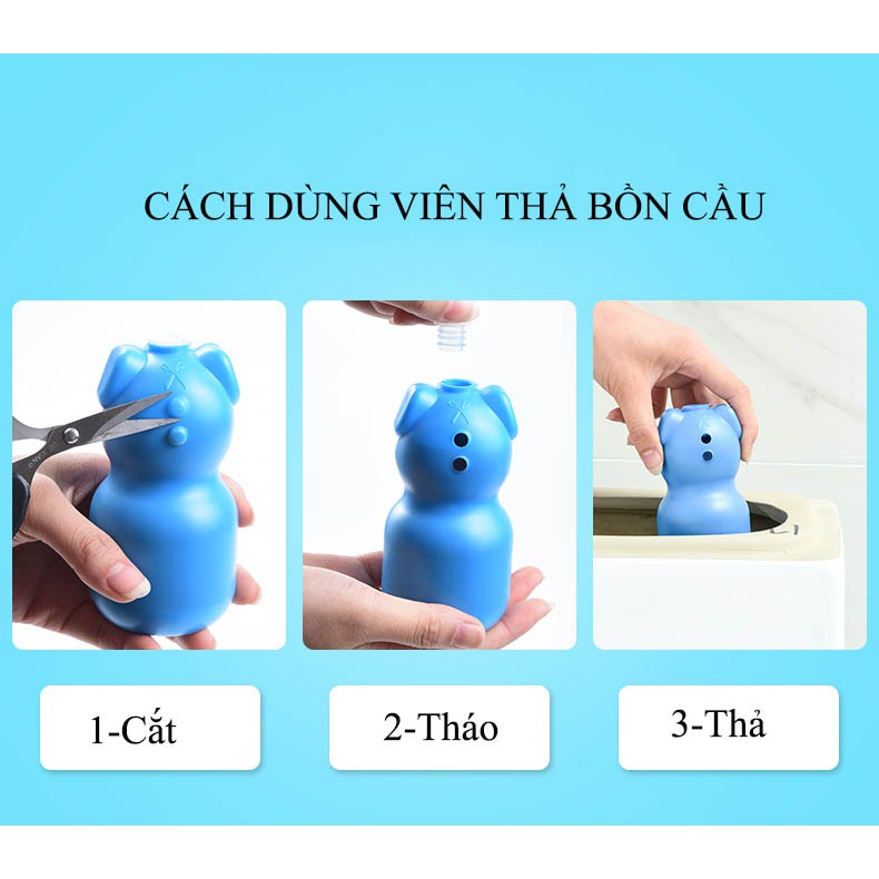 [LÀM THƠM BỒN CẦU] VIÊN THẢ BỒN CẦU HÌNH LỢN KHỬ MÙI HÔI NƯỚC XẢ BỒN CẦU pp Bởi DooDee.vn