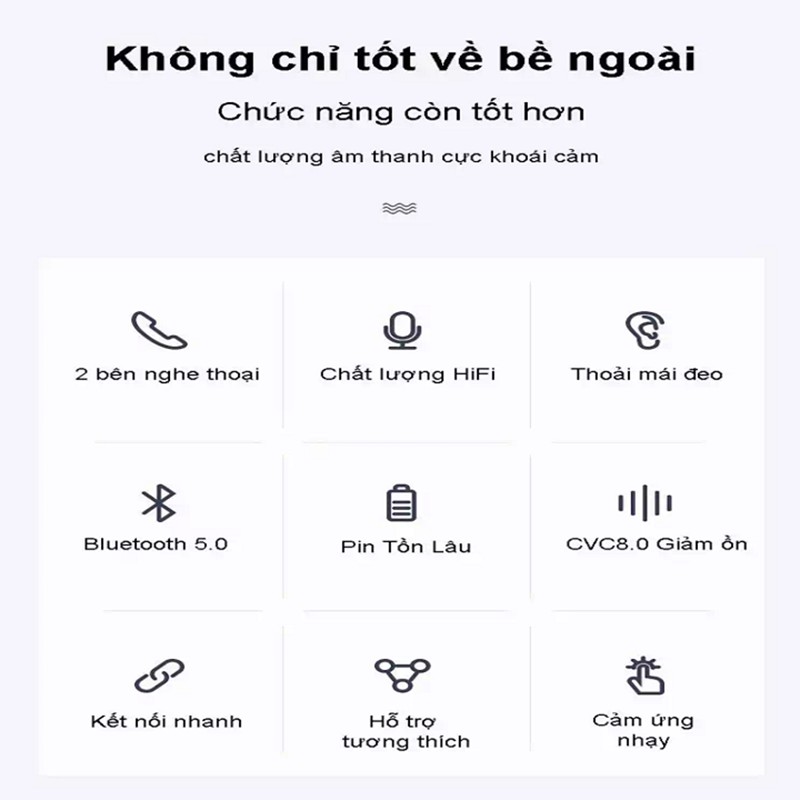 [ CẢM ỨNG VÂN TAY ] Tai Nghe Không Dây i11S Mini Tích Hợp Cảm Biến Vân Tay