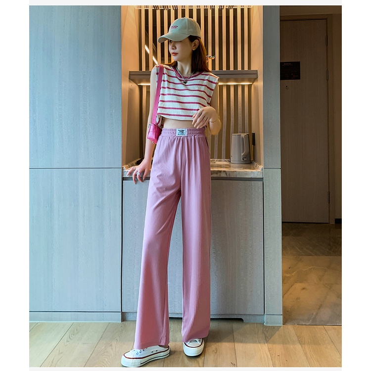 SUXI Quần Dài Ống Rộng Lưng Cao Tôn Dáng Thiết Kế Mới Thời Trang Mùa Hè Cho Nữ