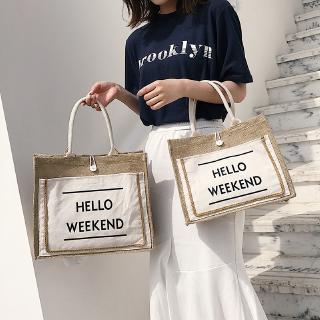Túi vải bố Hello Weekend xách tay