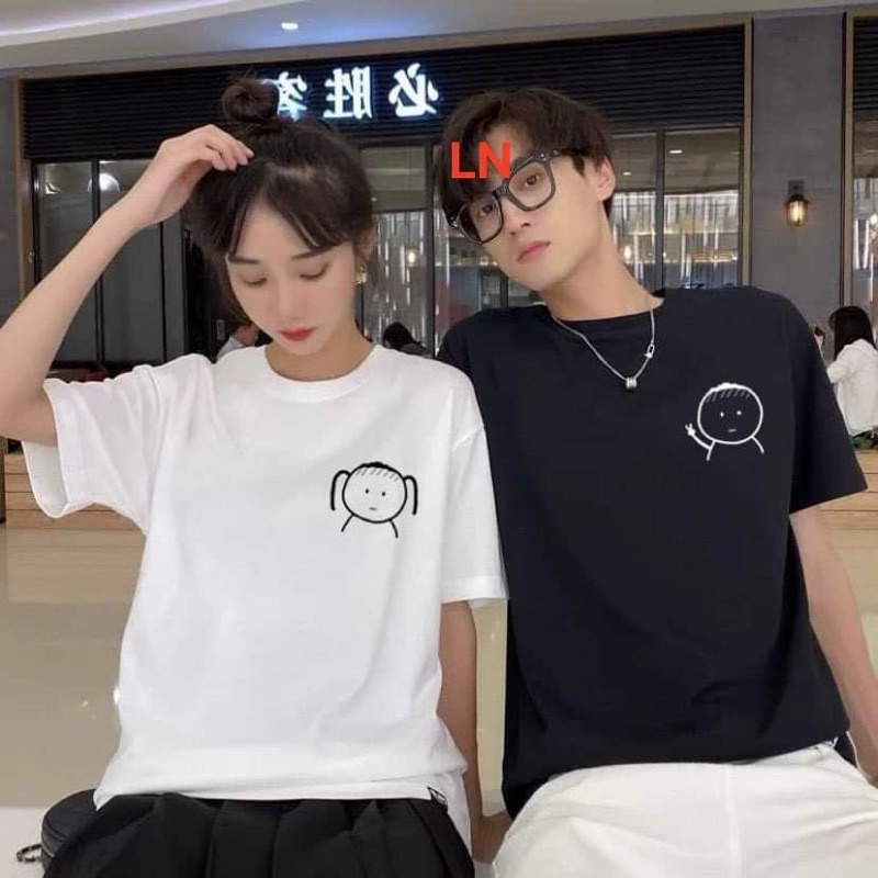 Áo đôi lô gô be trai gái LN12