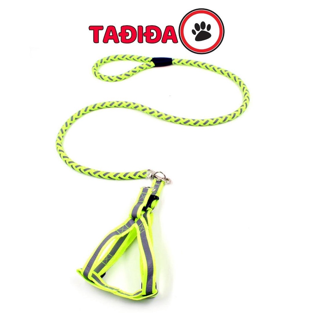 Dây dắt cho Chó Mèo (Kèm Yếm) dạ quang siêu bền , Dây xích thú cưng tiện lợi - Tadida Pet