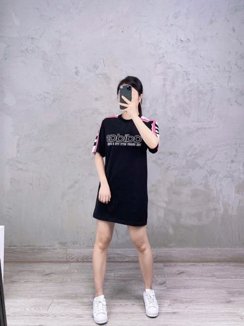 Váy suông Adidas phối sọc vai