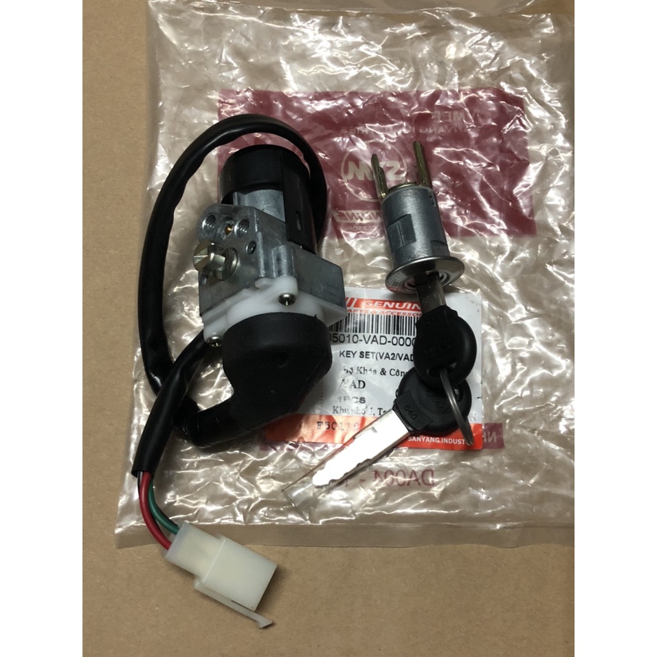 Ổ khóa/ Bộ ổ khóa và công tắc máy xe Angel 100cc mã VAD