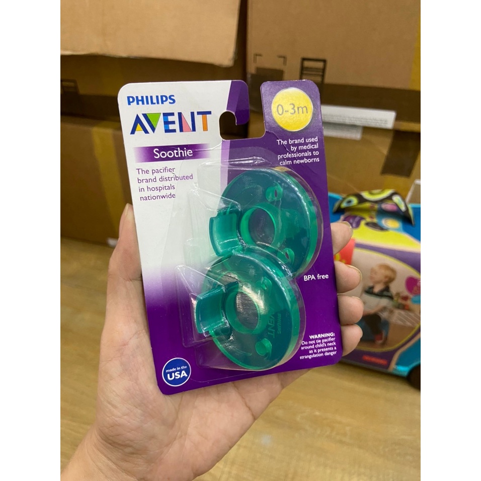 [FREE SHIP] SET 2 TY NGẬM CHỐNG VẨU PHILIPS AVENT BPA FREE SOOTHIE PACIFIER TỪ 0_3 M