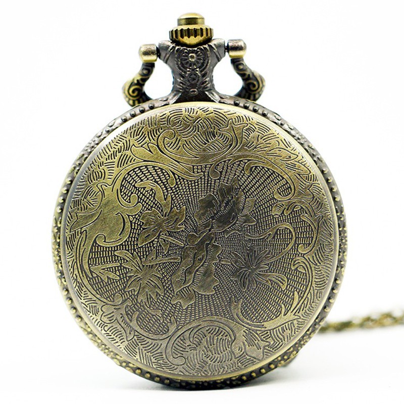 Đồng hồ quả quýt mặt chạm khắc hình rồng phong cách Trung Hoa