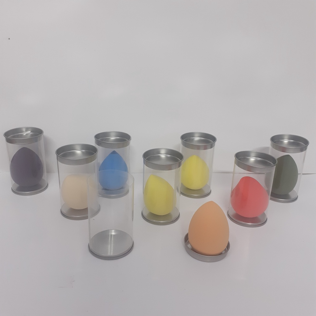 Hộp 1 bông phấn tán kem nền hình giọt nước, hộp nhựa nắp nhôm (Màu ngẫu nhiên)