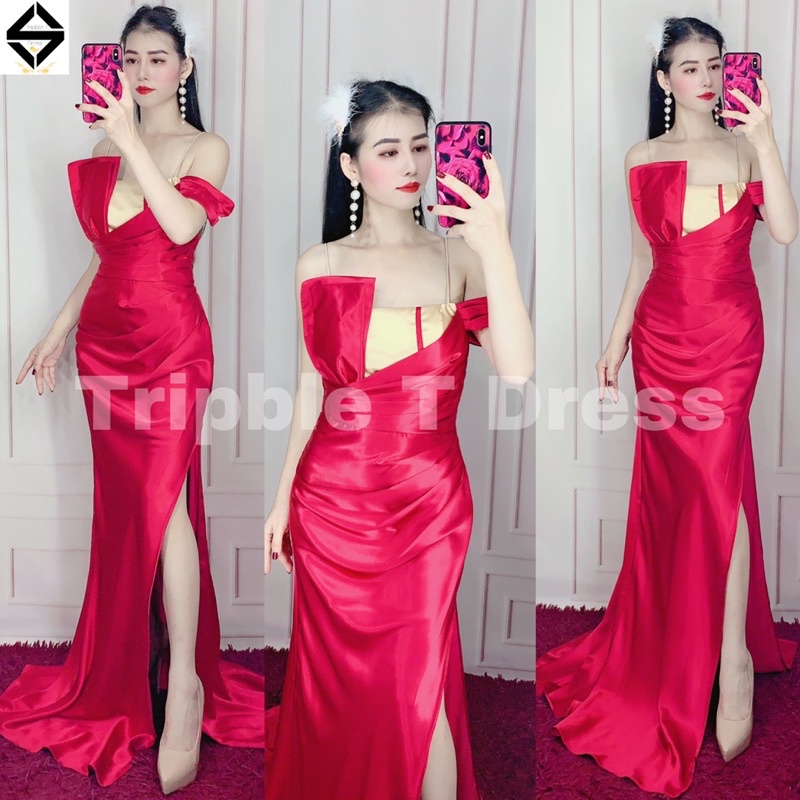 Đầm maxi body dự tiệc cách điệu TRIPBLE T DRESS - size S/M/L -MS390V