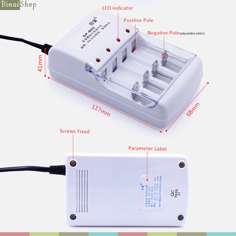 Combo Bộ Sạc Pin Doublepow DP-B02 Và Pin Tiểu AA, AAA