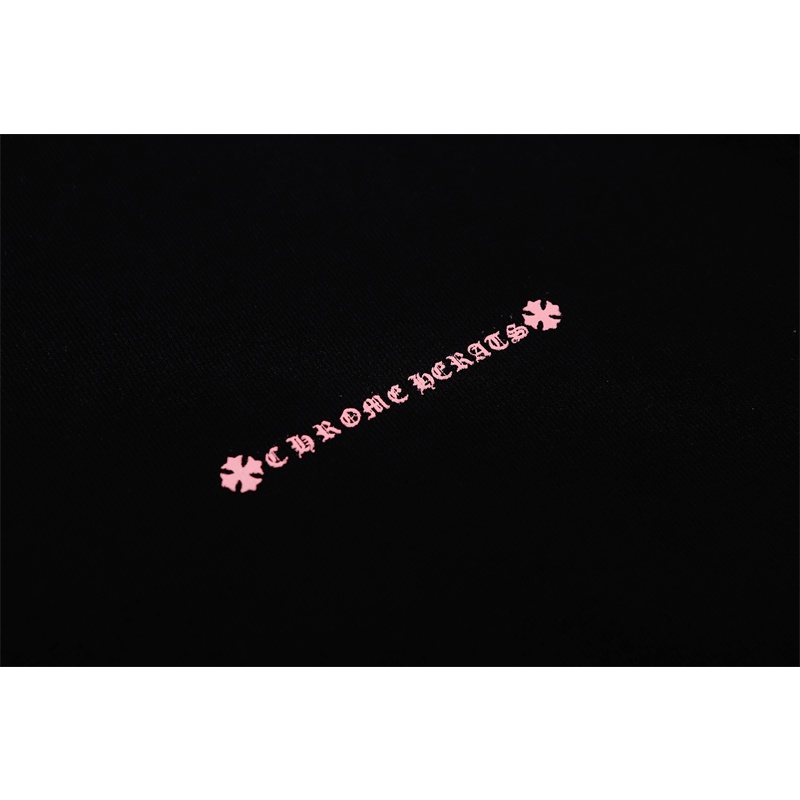 Áo sweater CHROME HEARTS cổ tròn dài tay họa tiết hoa anh đào thời trang cho nam nữ