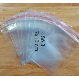 200g Túi zip miết mép viền đỏ số 3 kt 7x10 cm