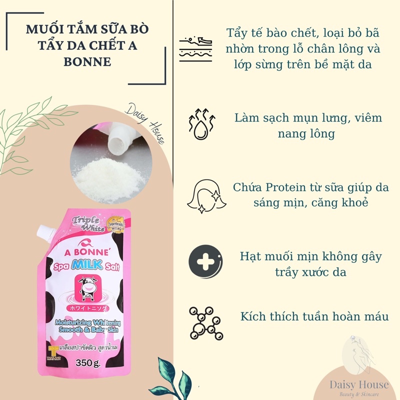 Muối Tắm Tẩy Tế Bào Chết Sữa Bò Thái Lan Abonné Spa Milk Salt 350g