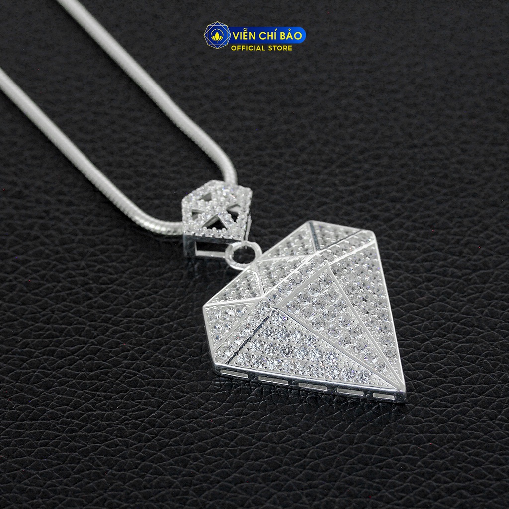 Mặt dây chuyền đá trắng chất liệu bạc 925 thời trang phụ kiện trang sức nam Viễn Chí Bảo M300013