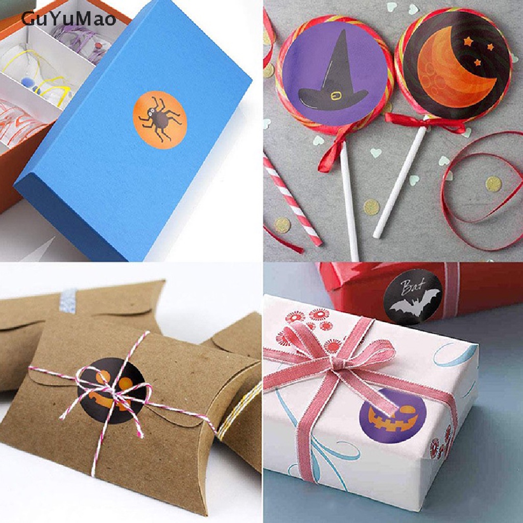 Bộ 500 Miếng Dán Trang Trí Túi Bánh Kẹo Phong Cách Halloween