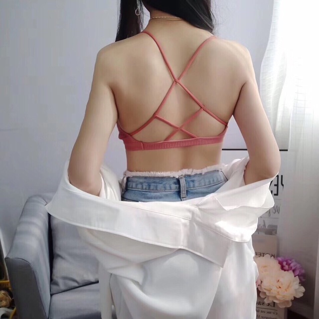 (Hàng hot) Áo bra gân tăm hình nơ nhiều màu cực xinh 10294