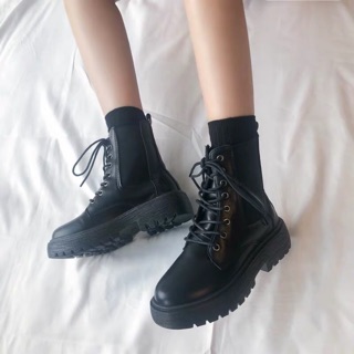 (Order) Giày cao cổ Ulzzang cá tính Giày Boots cao cổ nữ 2019