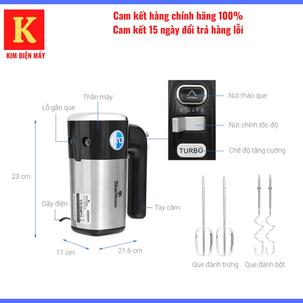 Máy đánh trứng Bluestone HMB-6338-công suất 400W tiết kiệm điện- bảo hành 24 tháng toàn quốc