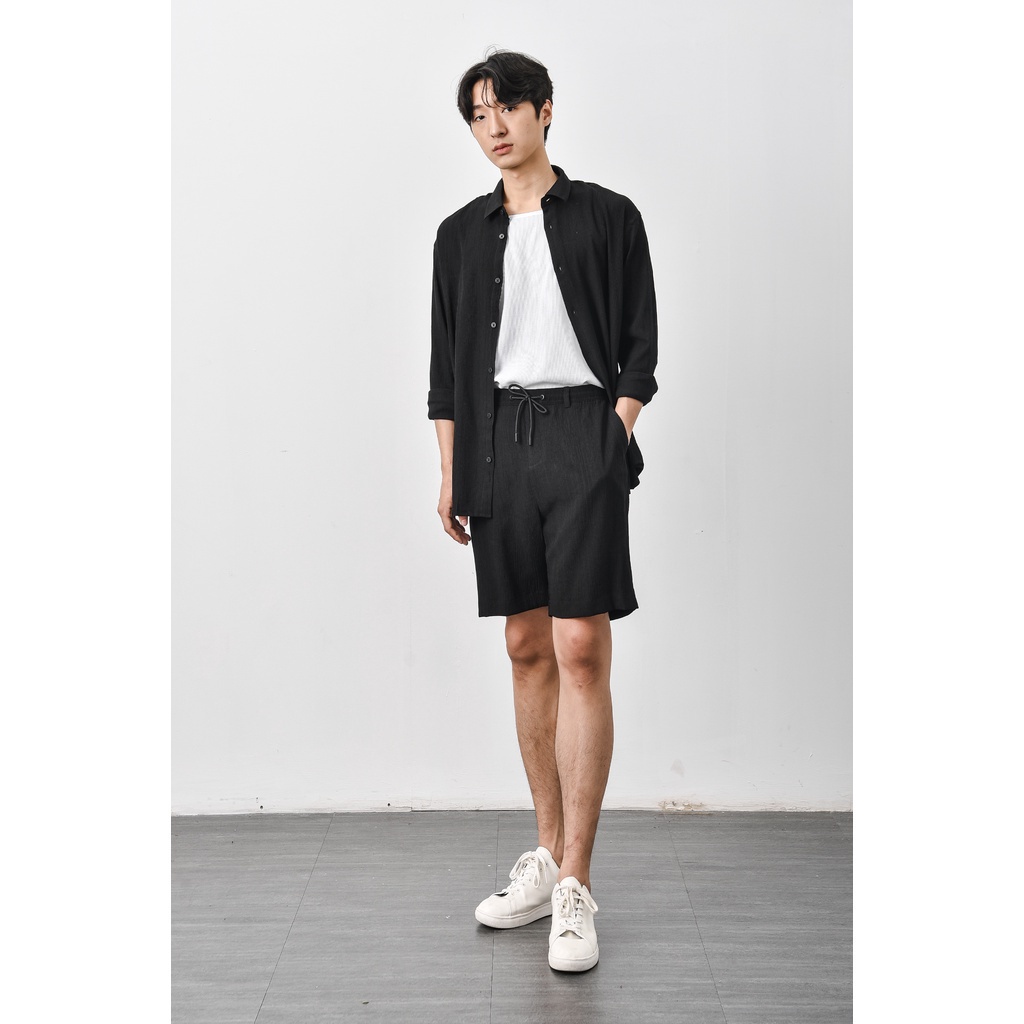 Áo Sơ Mi Tay Dài Nam Viscose Cổ Thẳng Form Loose - Routine 10S21SHL035