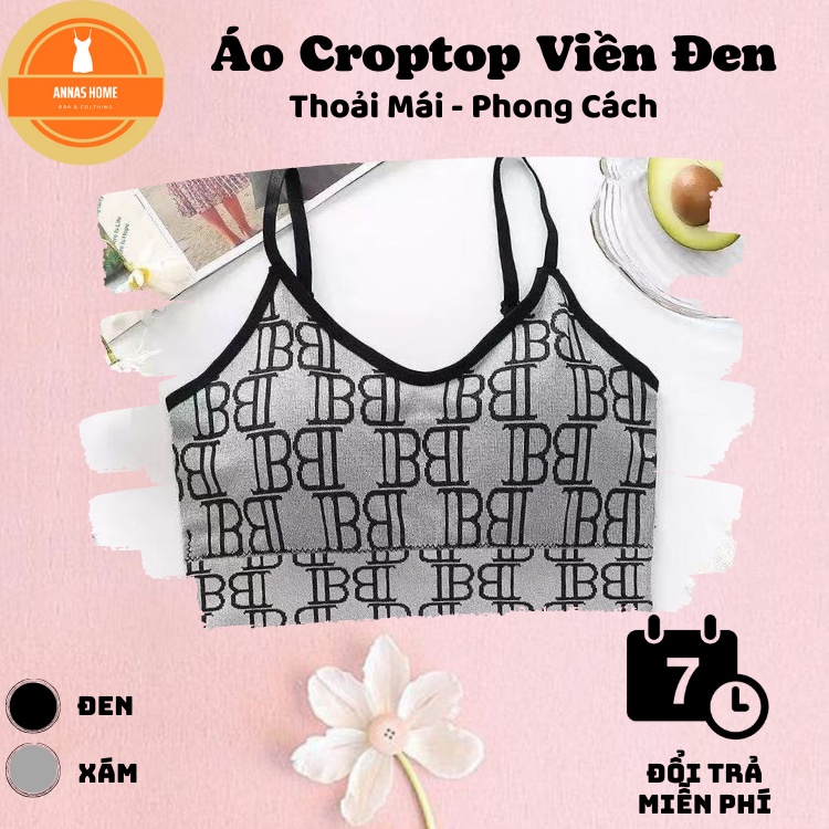 Áo CROPTOP BODY Hai Dây Họa Tiết Chữ B Có Mút Độn Gợi Cảm, Áo Ngực Kiểu