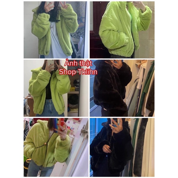 TKLIHN Áo khoác Lông ulzzang Croprop HOT FASHIONITA cá tính HOT TREND 2021 KÈM 2 ẢNH THẬT Ở CUỐI