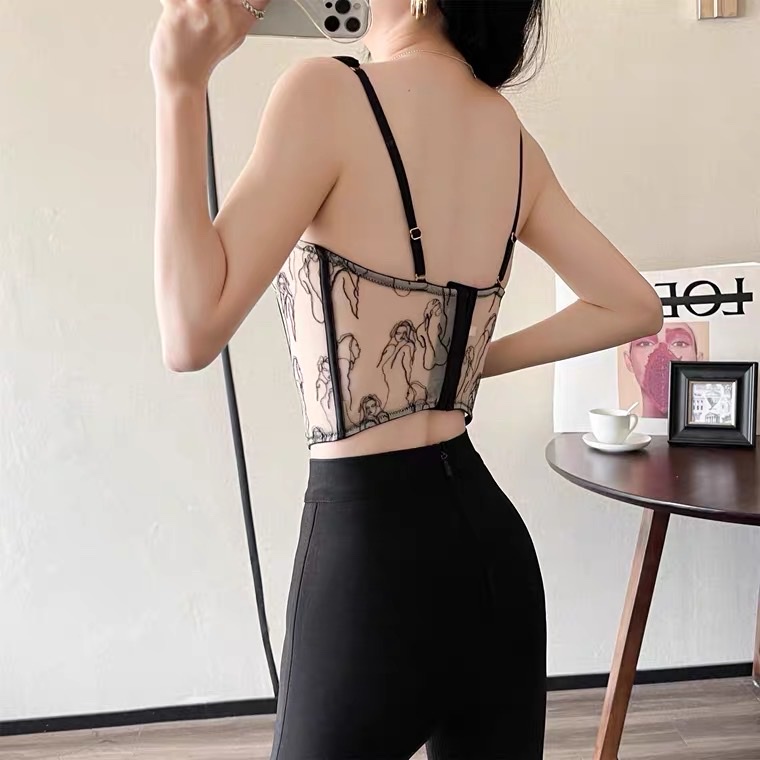 Áo Corset voan mỏng cup ôm nửa ngực gợi cảm THE CELYNBRA - AL38