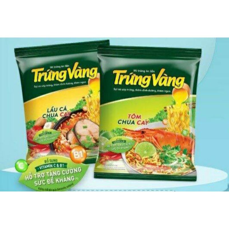 com bo 5 gói mì ăn liền trứng vàng vị tôm chua cay 🌶/ lẩu cá chua cay 🌶 75g