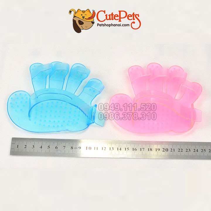 Găng tay tắm cho thú cưng, Bàn tay nhựa - CutePet Phụ kiện chó mèo pet shop Hà Nội